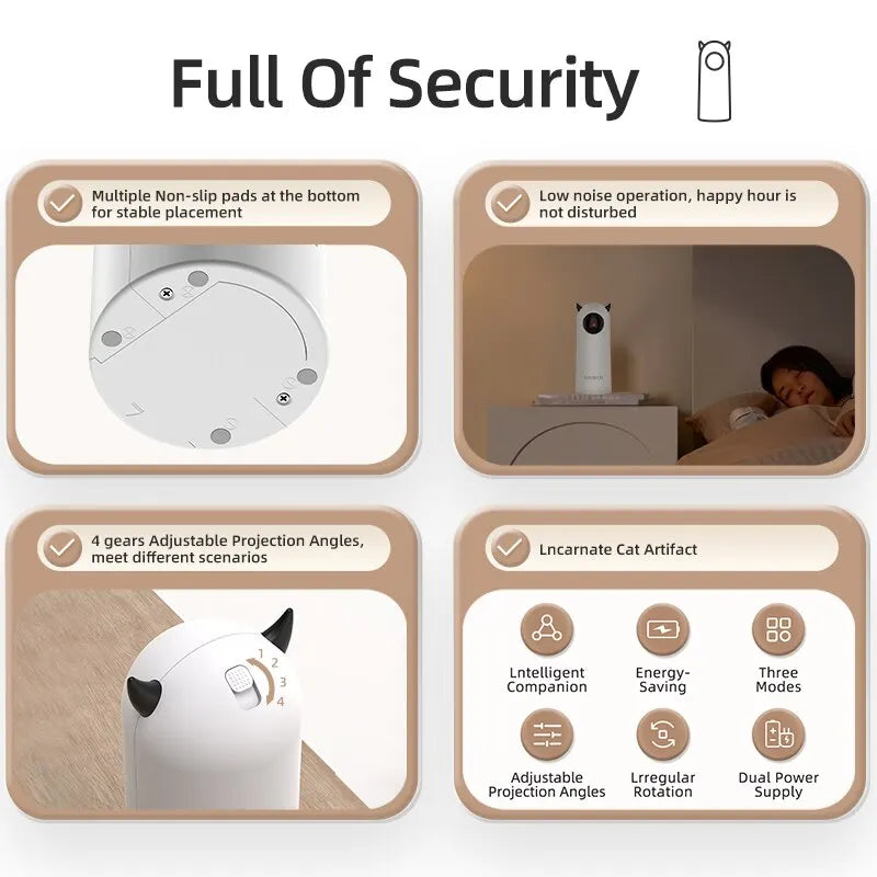 Interactive Automatic LED Laser Cat Toy - Advanced Handheld Electronic Teaser for Indoor Pets