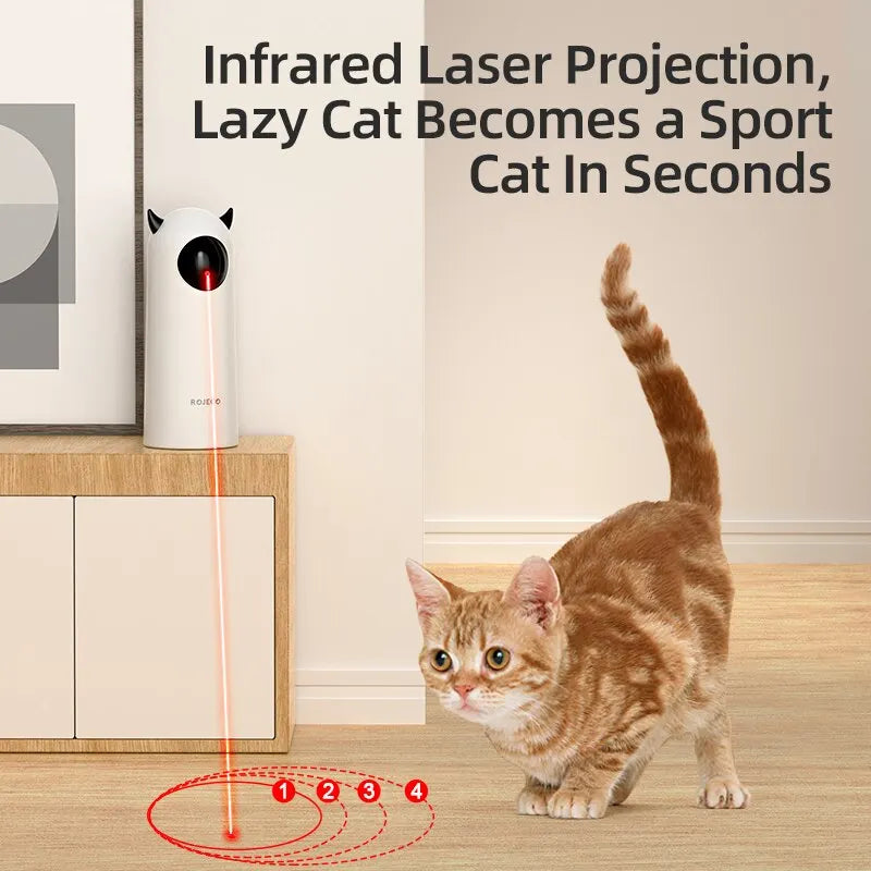 Interactive Automatic LED Laser Cat Toy - Advanced Handheld Electronic Teaser for Indoor Pets
