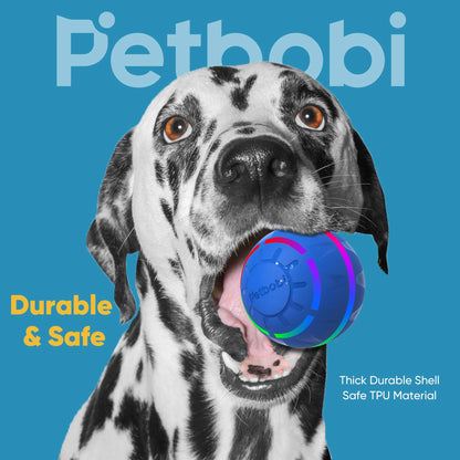 Interactive LED Dog Ball - USB Rechargeable Active Rolling Toy for Medium to Large Dogs, Blue
