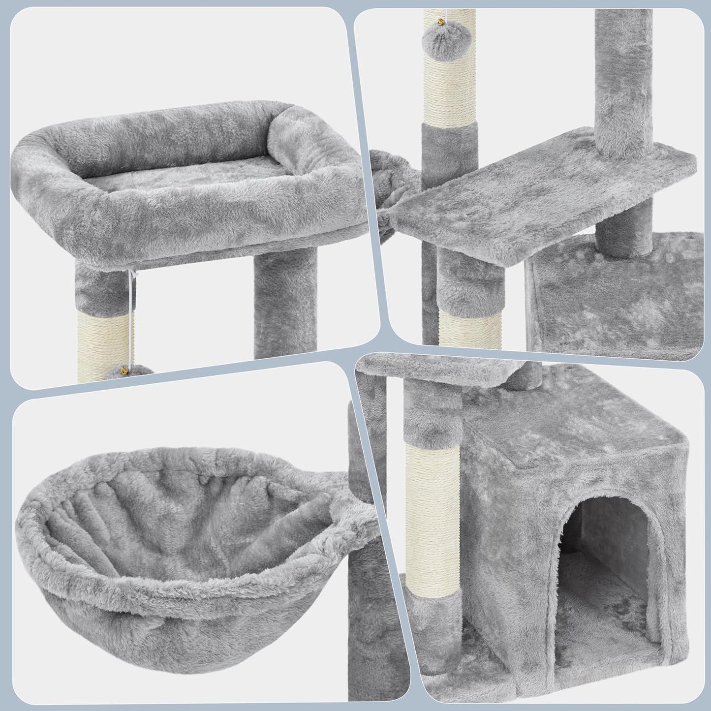 34-Inch Plush Cat Tree with Condo, Platform, and Basket for Indoor Kittens - Premium Cat Furniture Activity Tower