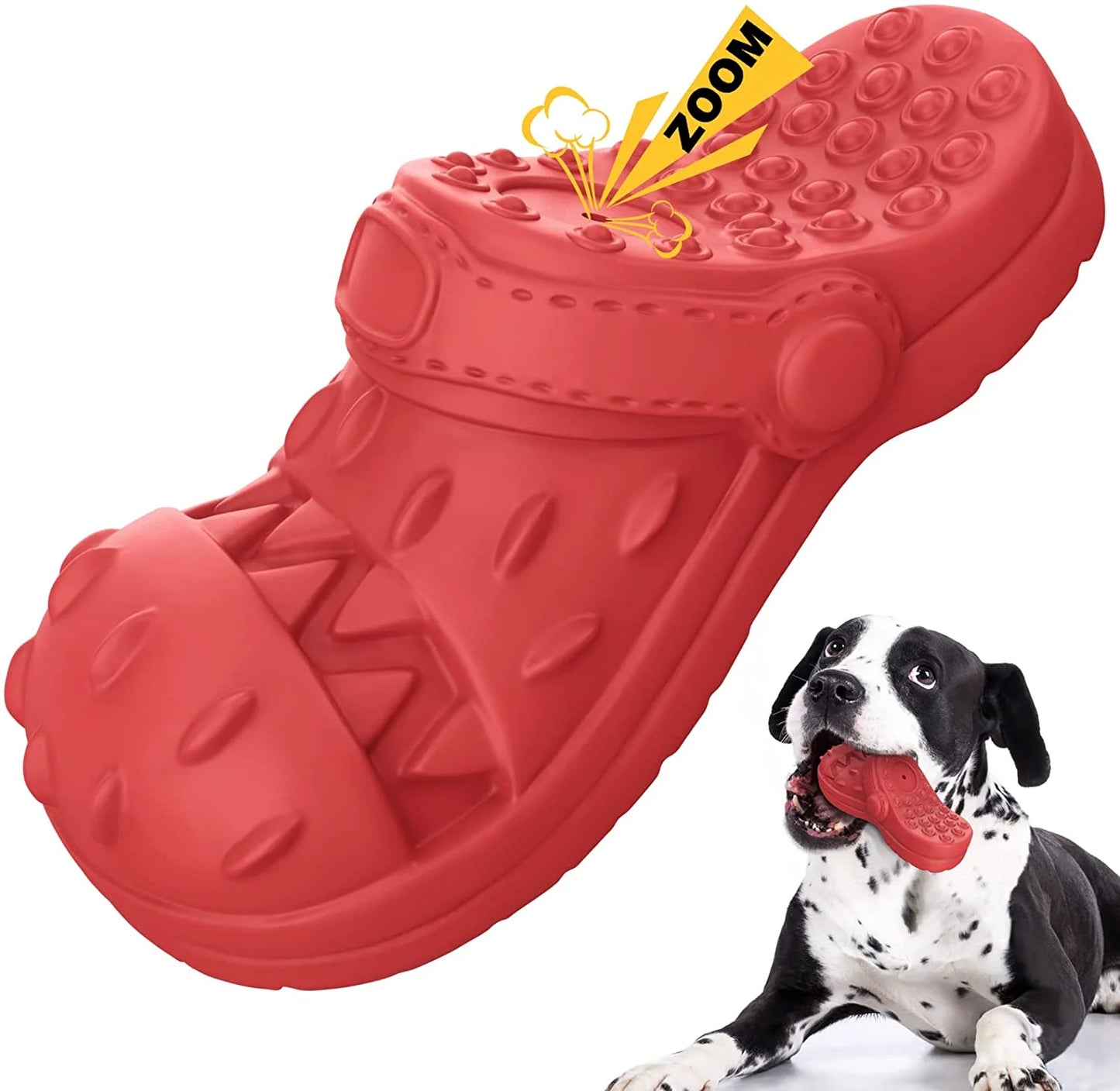 Premium Large Dog Chew Toy for Aggressive Chewers - 100% Safe Natural Soft Rubber Infused with Beef Flavor