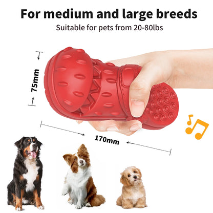 Premium Large Dog Chew Toy for Aggressive Chewers - 100% Safe Natural Soft Rubber Infused with Beef Flavor