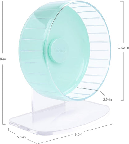 Premium Silent Hamster Exercise Wheel: Adjustable Stand Quiet Spinner for Hamsters, Gerbils, Mice, and Other Small Animals (Size S, Mint Green)