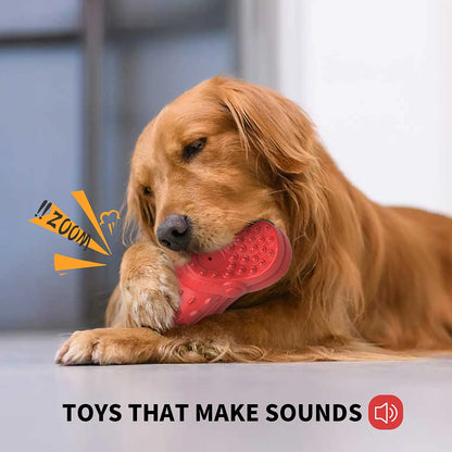 Premium Large Dog Chew Toy for Aggressive Chewers - 100% Safe Natural Soft Rubber Infused with Beef Flavor