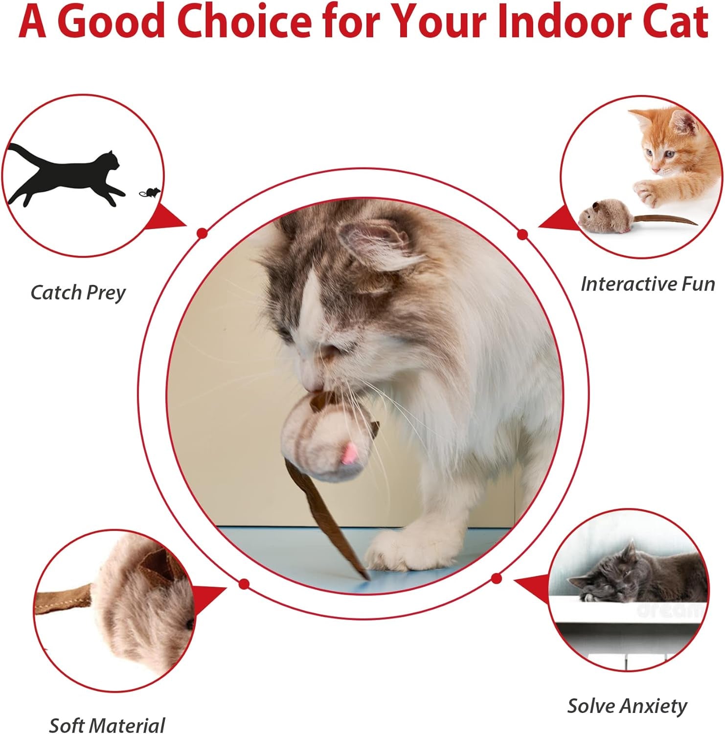Interactive Motion-Activated Chirping Bird Cat Toy Set for Indoor Cats of All Breeds