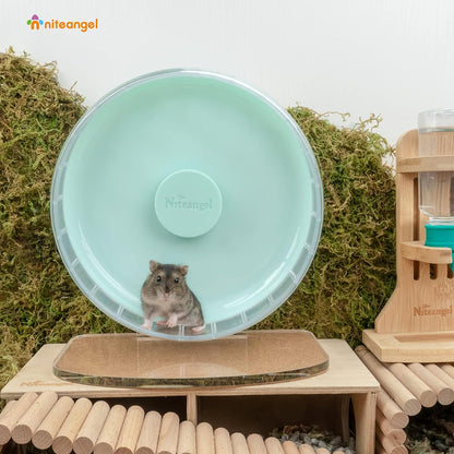 Premium Silent Hamster Exercise Wheel: Adjustable Stand Quiet Spinner for Hamsters, Gerbils, Mice, and Other Small Animals (Size S, Mint Green)