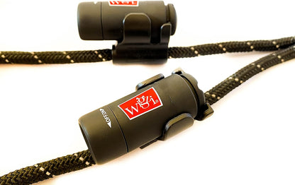 Dual Dog Leash with 360° Tangle-Free Design, Gel Handle, Reflective Rope, and Optional LED Lights - 25 Feet Universal Fit for Medium to Large Dogs, Black with Two Rechargeable Lights