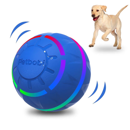 Interactive LED Dog Ball - USB Rechargeable Active Rolling Toy for Medium to Large Dogs, Blue