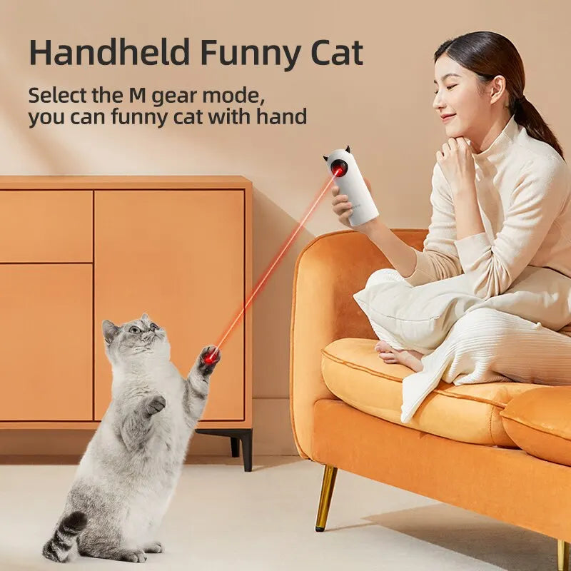 Interactive Automatic LED Laser Cat Toy - Advanced Handheld Electronic Teaser for Indoor Pets