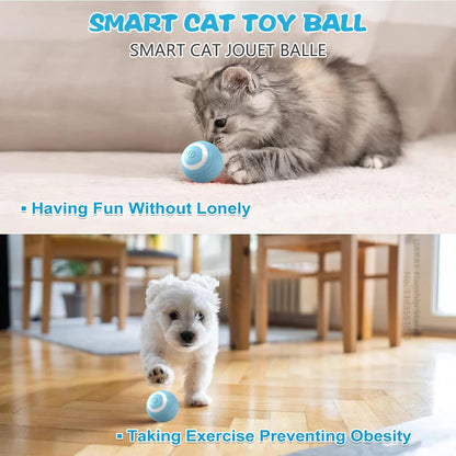 Interactive Automatic Electric Rolling Ball Toy for Cats - Smart Rotating Play Accessory