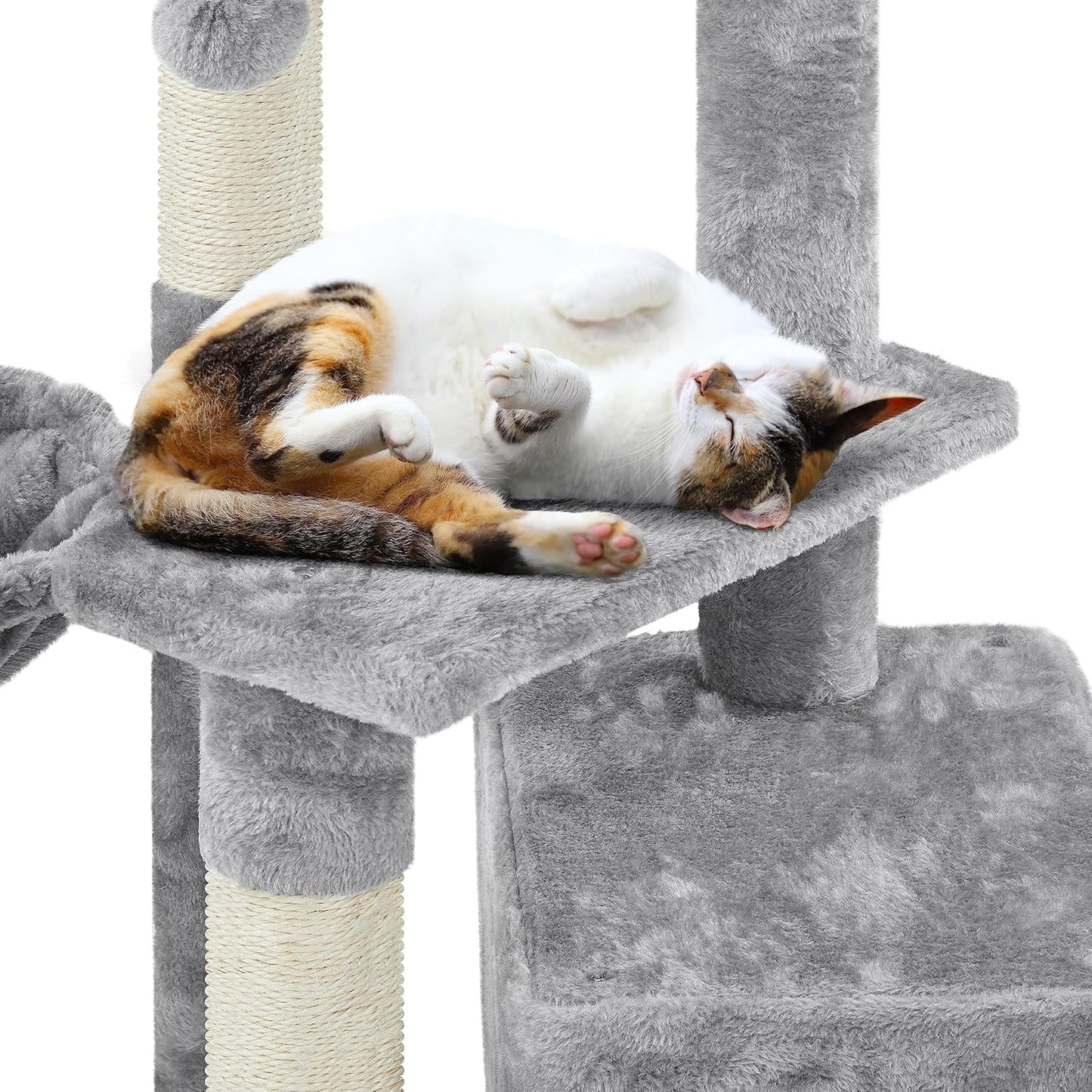 34-Inch Plush Cat Tree with Condo, Platform, and Basket for Indoor Kittens - Premium Cat Furniture Activity Tower