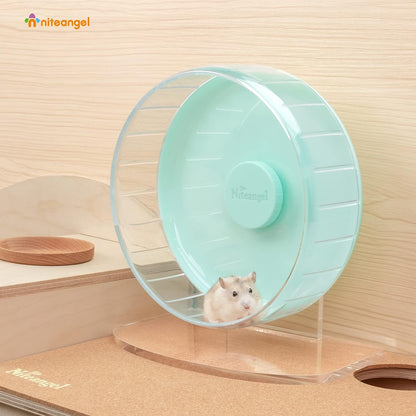 Premium Silent Hamster Exercise Wheel: Adjustable Stand Quiet Spinner for Hamsters, Gerbils, Mice, and Other Small Animals (Size S, Mint Green)