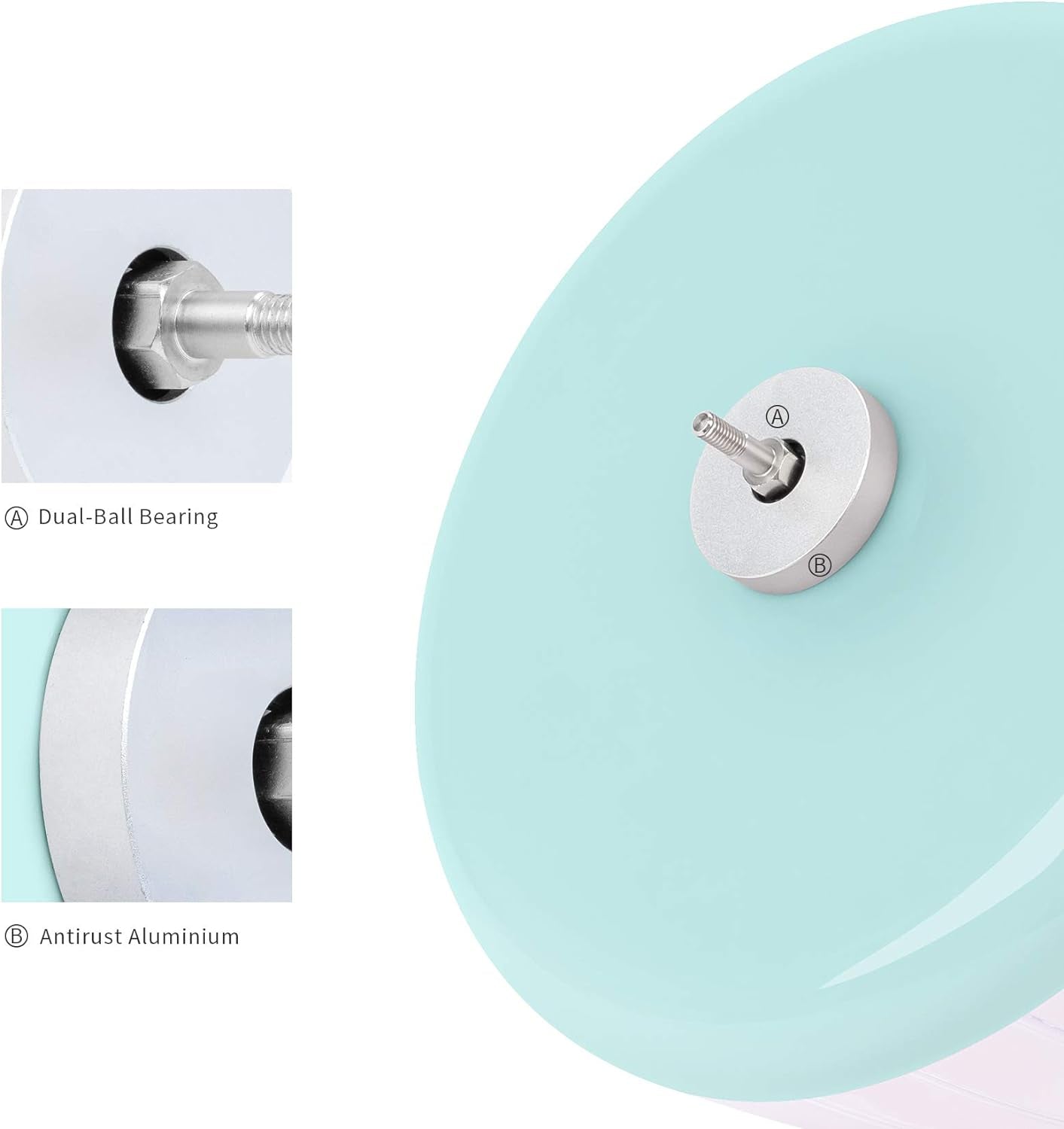 Premium Silent Hamster Exercise Wheel: Adjustable Stand Quiet Spinner for Hamsters, Gerbils, Mice, and Other Small Animals (Size S, Mint Green)