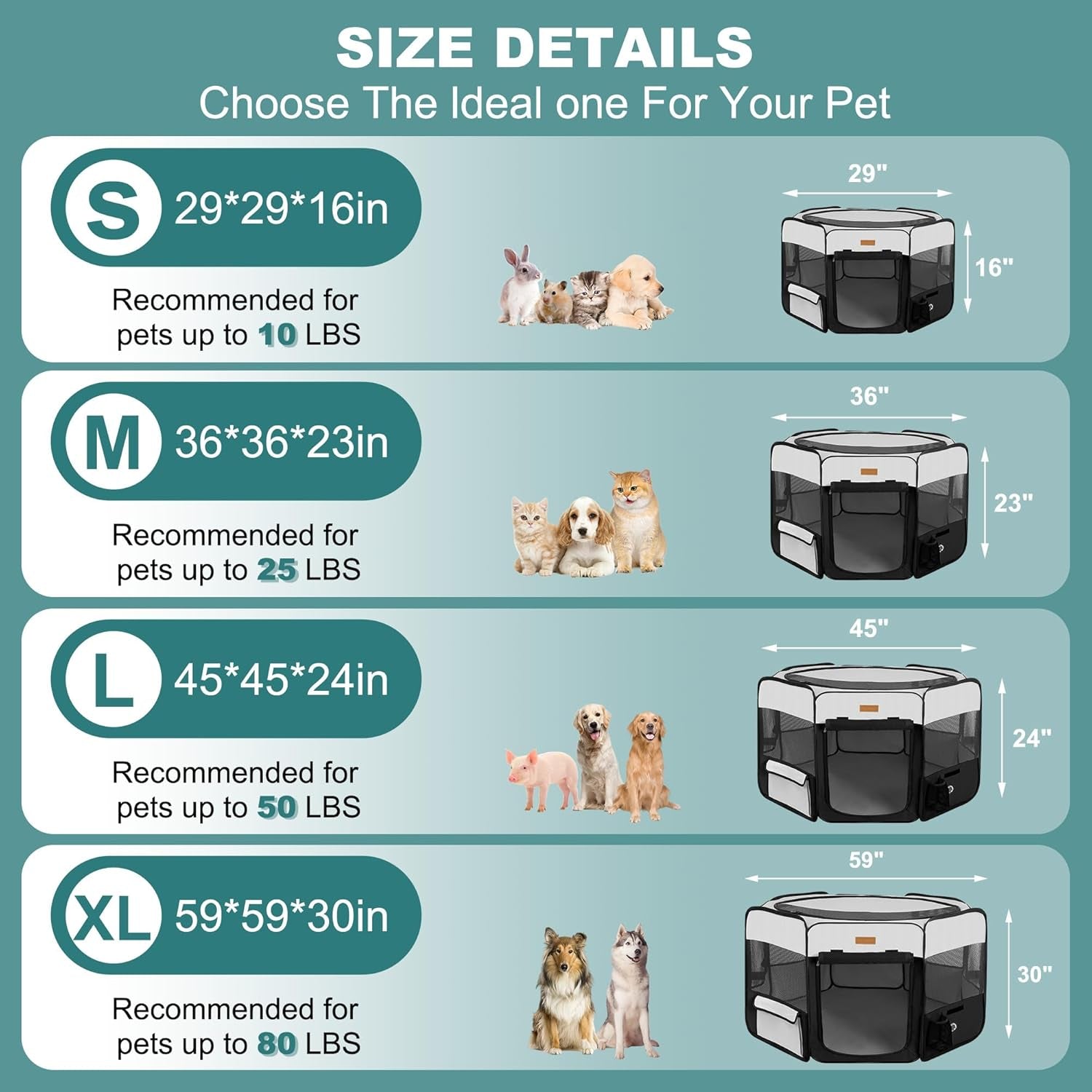 Portable Pet Playpen for Dogs, Cats, Puppies, Rabbits, and Chickens - Foldable Large-Capacity Tent for Indoor and Outdoor Use