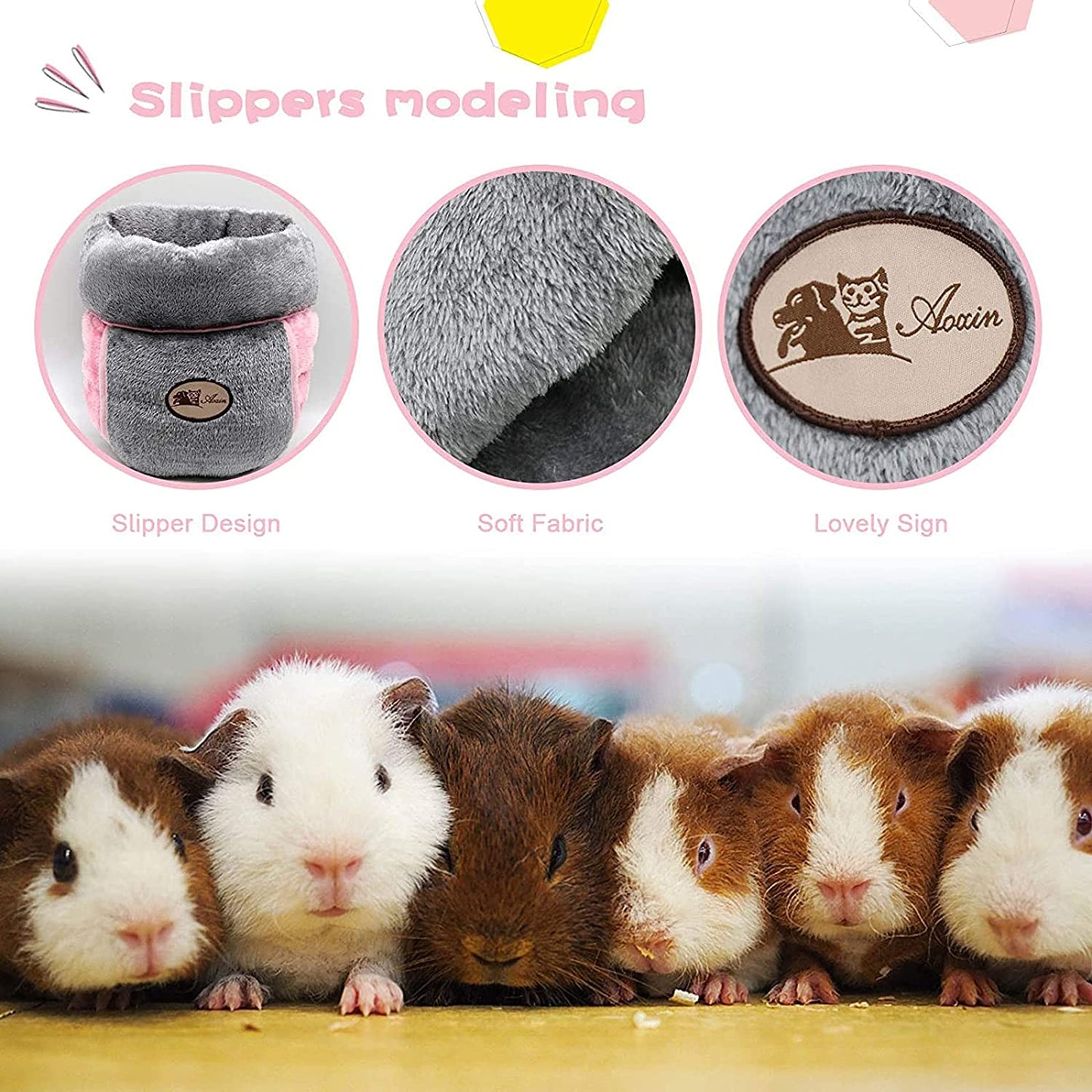 Cozy Fleece Cuddle Cave Bed for Small Animals - Guinea Pig, Squirrel, Chinchilla, Rabbit, Hedgehog Cage Accessories (Grey)