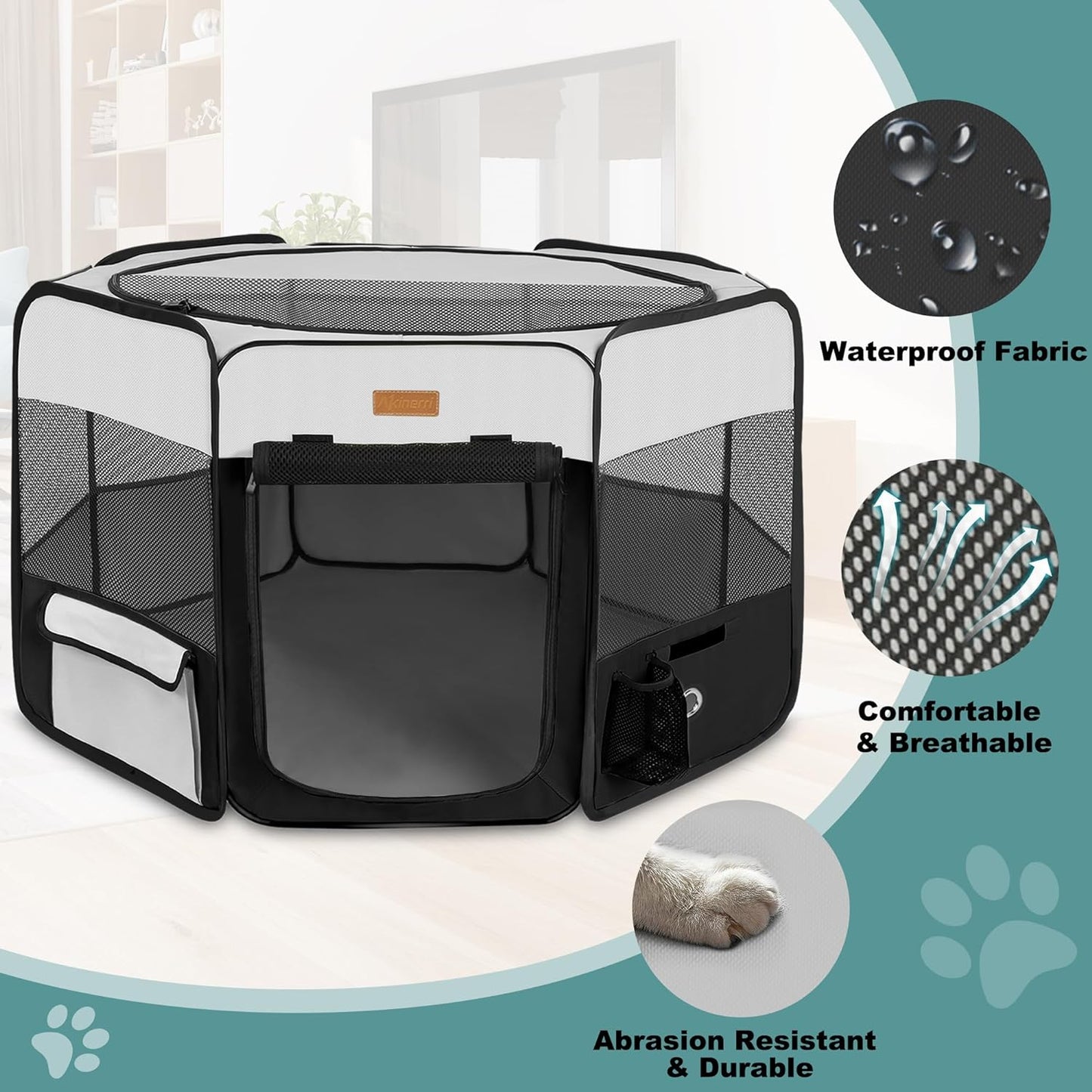 Portable Pet Playpen for Dogs, Cats, Puppies, Rabbits, and Chickens - Foldable Large-Capacity Tent for Indoor and Outdoor Use