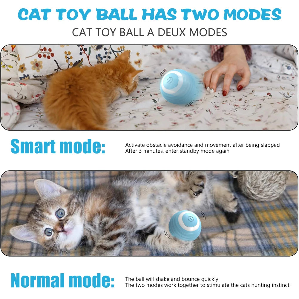 Interactive Automatic Electric Rolling Ball Toy for Cats - Smart Rotating Play Accessory