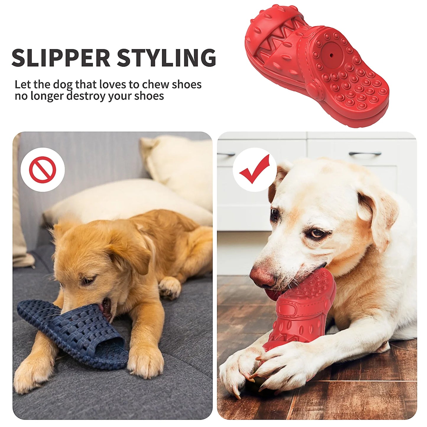 Premium Large Dog Chew Toy for Aggressive Chewers - 100% Safe Natural Soft Rubber Infused with Beef Flavor