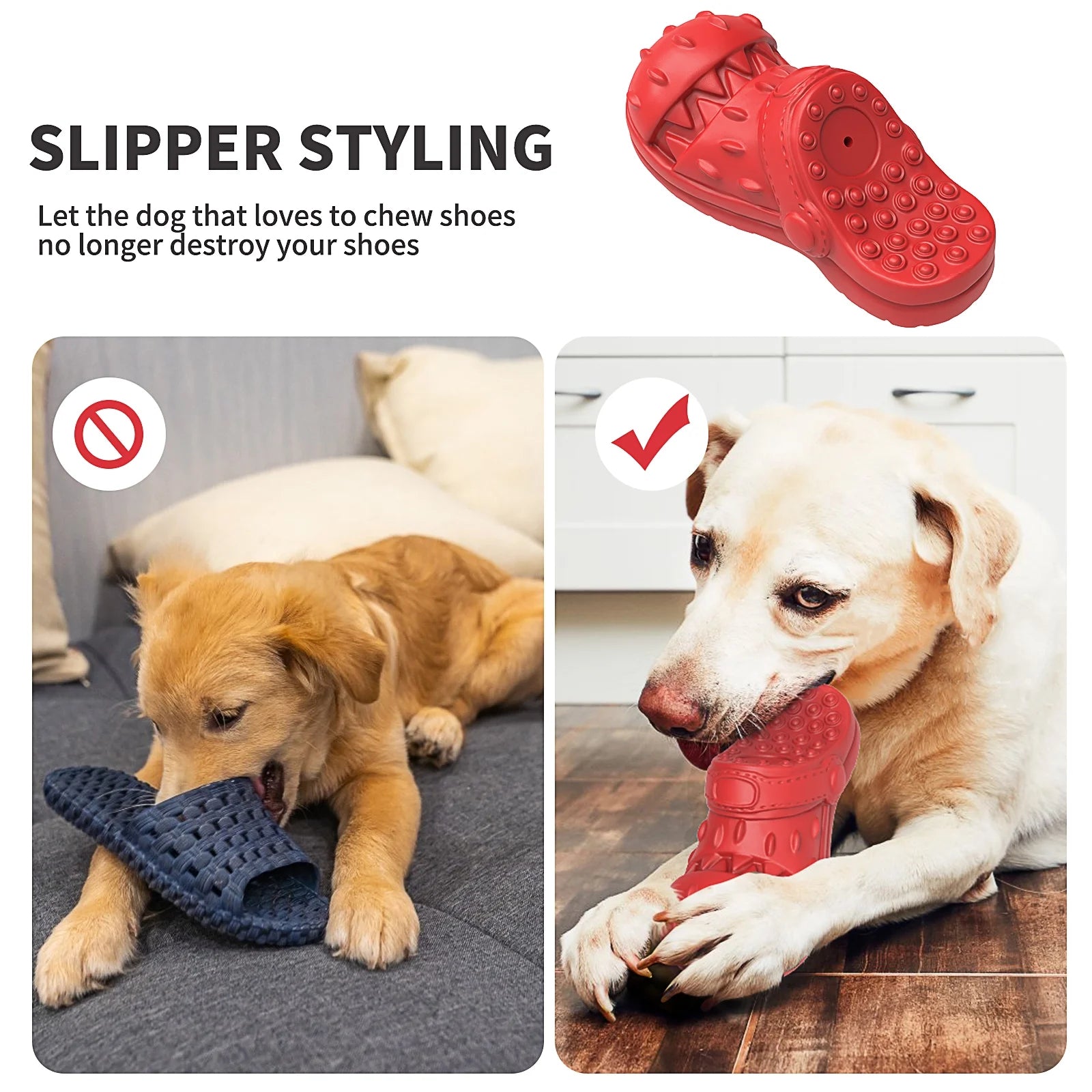 Premium Large Dog Chew Toy for Aggressive Chewers - 100% Safe Natural Soft Rubber Infused with Beef Flavor