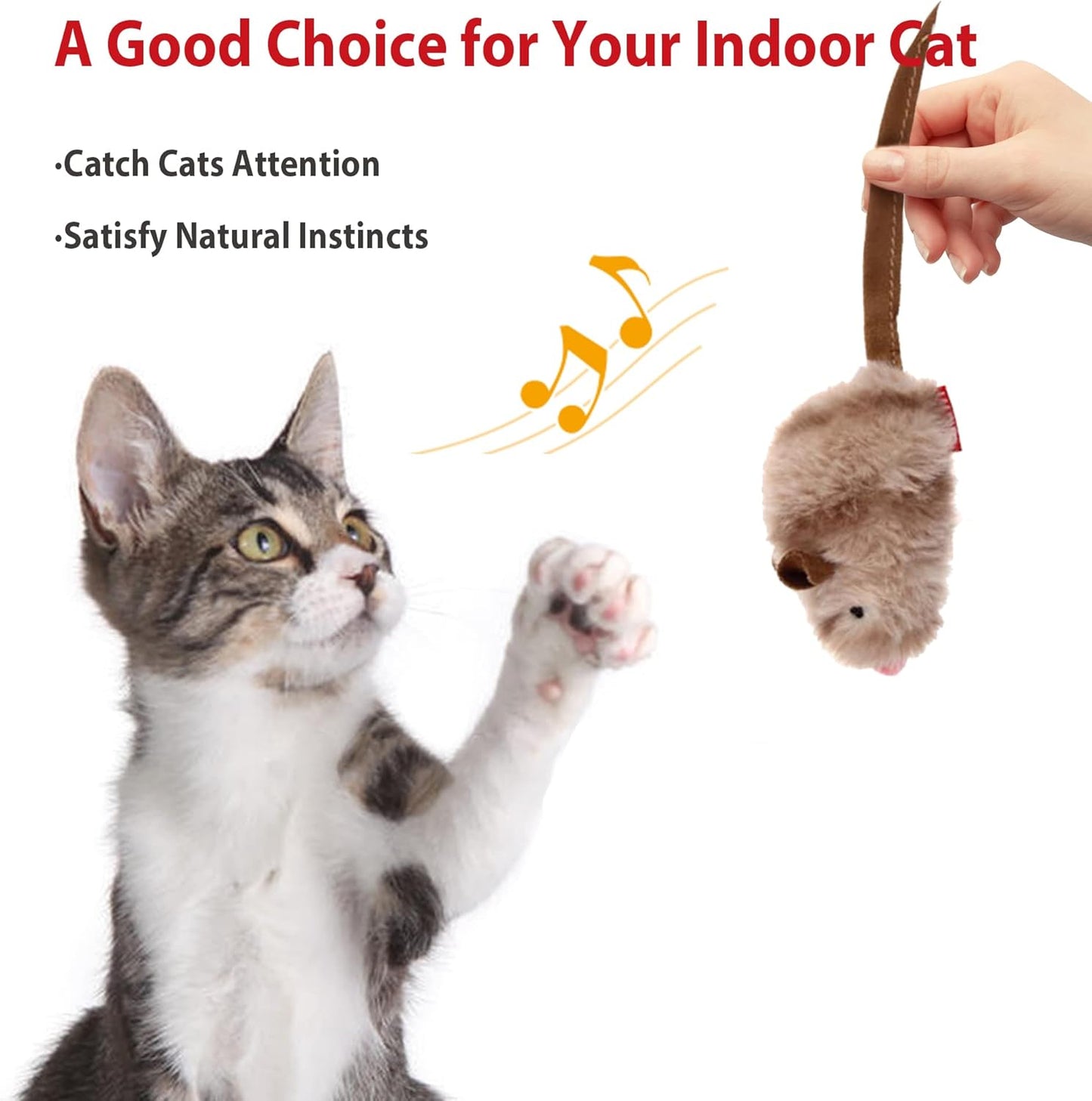 Interactive Motion-Activated Chirping Bird Cat Toy Set for Indoor Cats of All Breeds
